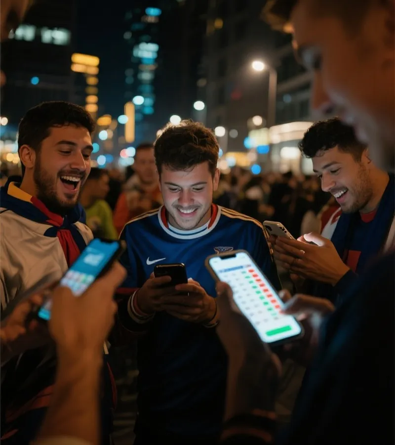 香港球迷使用手機查看世界盃賽程
